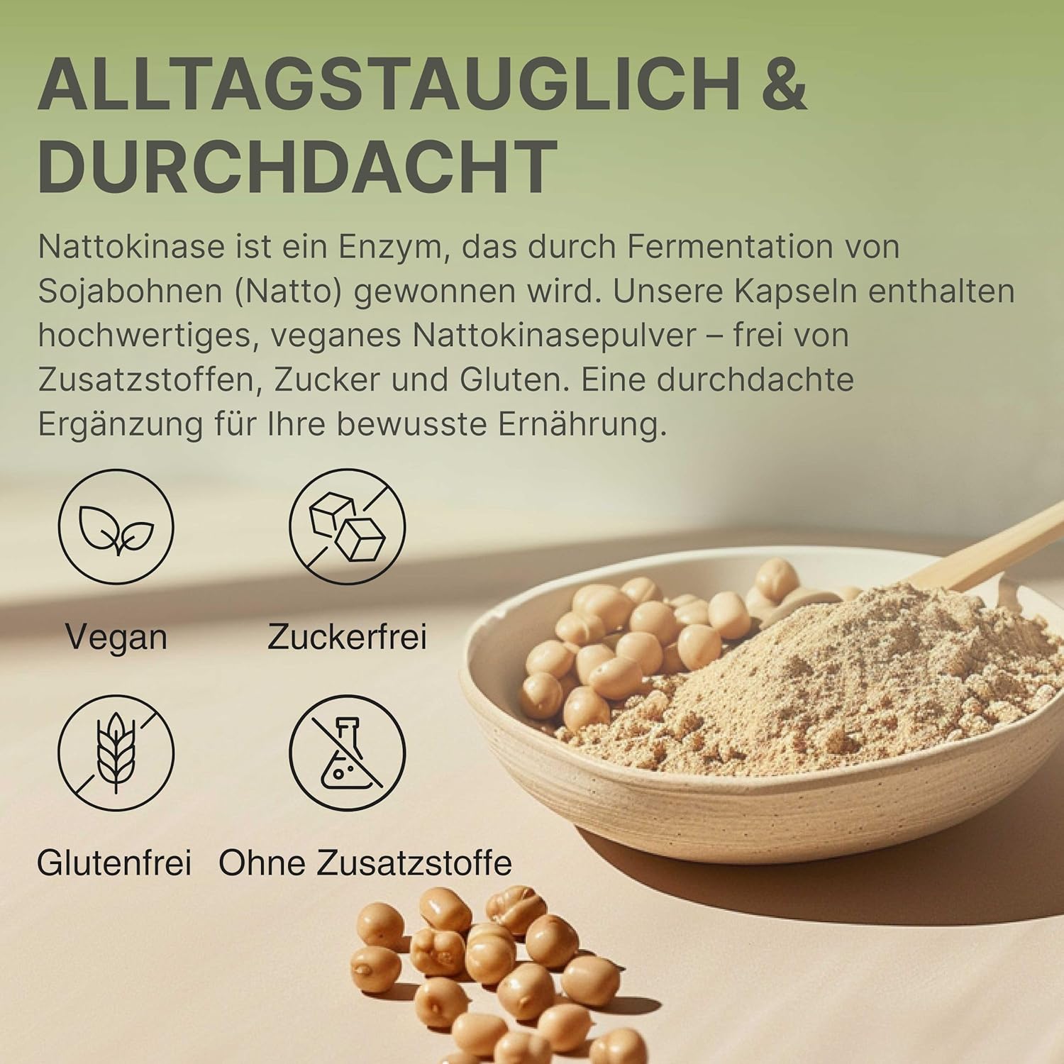Detalle 2 de Nattokinase Kapseln Premium – 240 Kapseln, 100 mg (2.000 FU) pro Kapsel, 8 Monate Vorrat, vegan & laborgeprüft