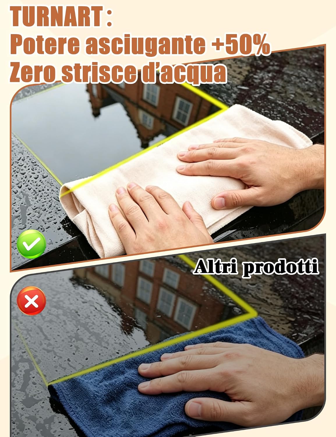Thumbnail 3 de Turnart Pelle di Daino per Auto 90x60cm – Grande, Senza Lanugine e Senza Graffi