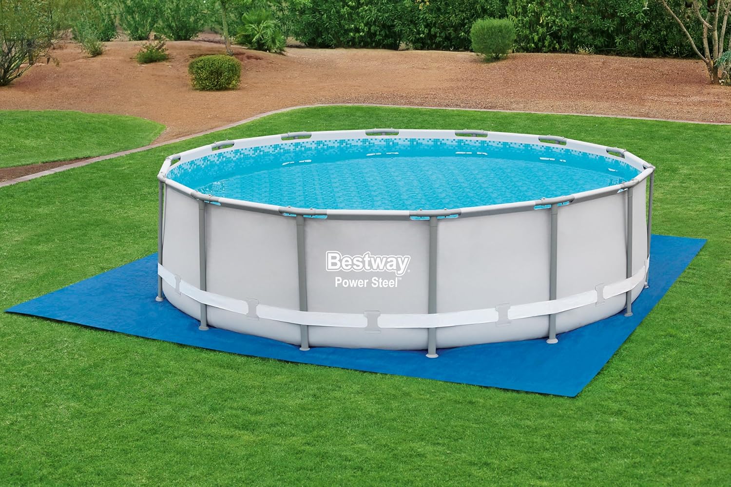 Detalle de Tapis de Sol carré 488 x 488 cm pour Piscine Hors Sol — compatible Fast Set™, Steel Pro Max™, Power Steel™, Hydrium™