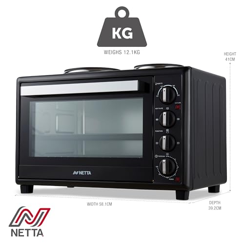 Thumbnail 6 de NETTA 45L Mini Oven with Double Hotplates & Electric Grill