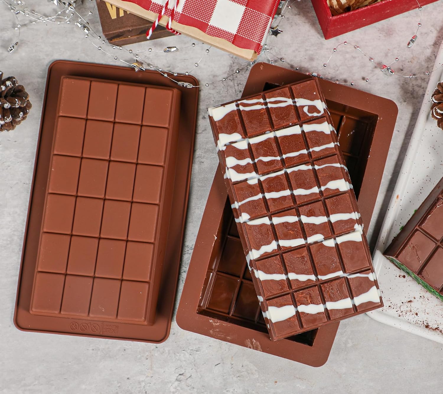 Detalle de Kamehame Deep Chocolate Bar Moulds Silicone – 2 Large Deep Moulds