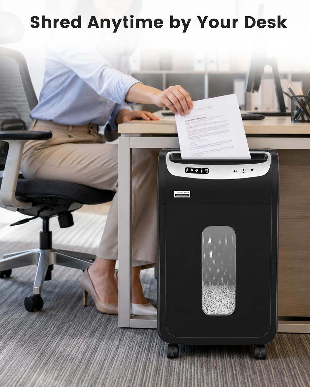 Thumbnail 6 de VidaTeco OS2502 20-Sheet Cross-Cut Paper Shredder, P-4, 60-Minute Runtime