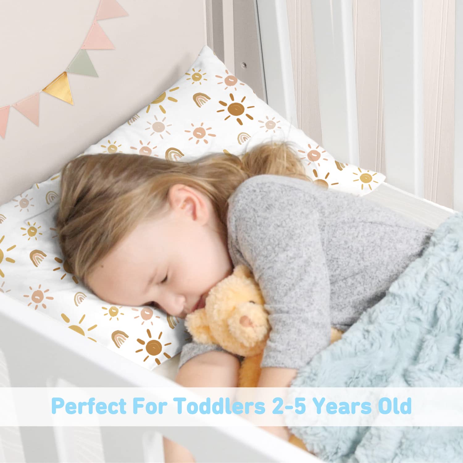 Thumbnail 1 de Babebay 13 x 18-Inch Toddler Pillow with Cotton Case, Microfiber Fill, Rainbow Print