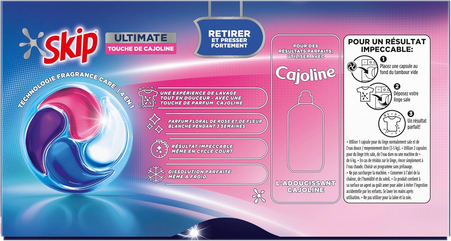 Thumbnail 2 de Skip - Capsules Lessive Ultimate 4en1 Touche de Cajoline : parfum long lasting pour linge propre et doux