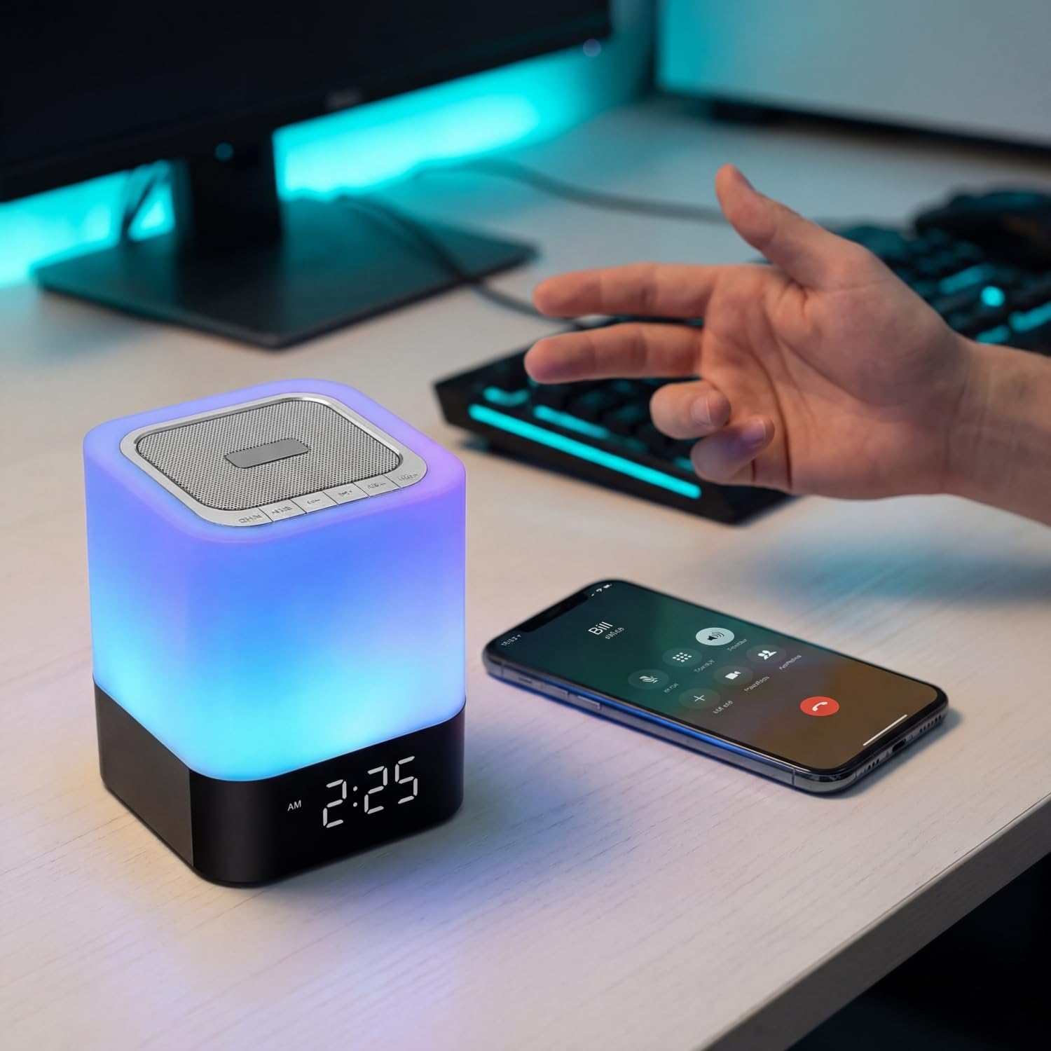 Thumbnail 6 de Gallstep Night Lights Bluetooth Speaker with Alarm Clock, MP3 Playback & Touch Sensor Lamp