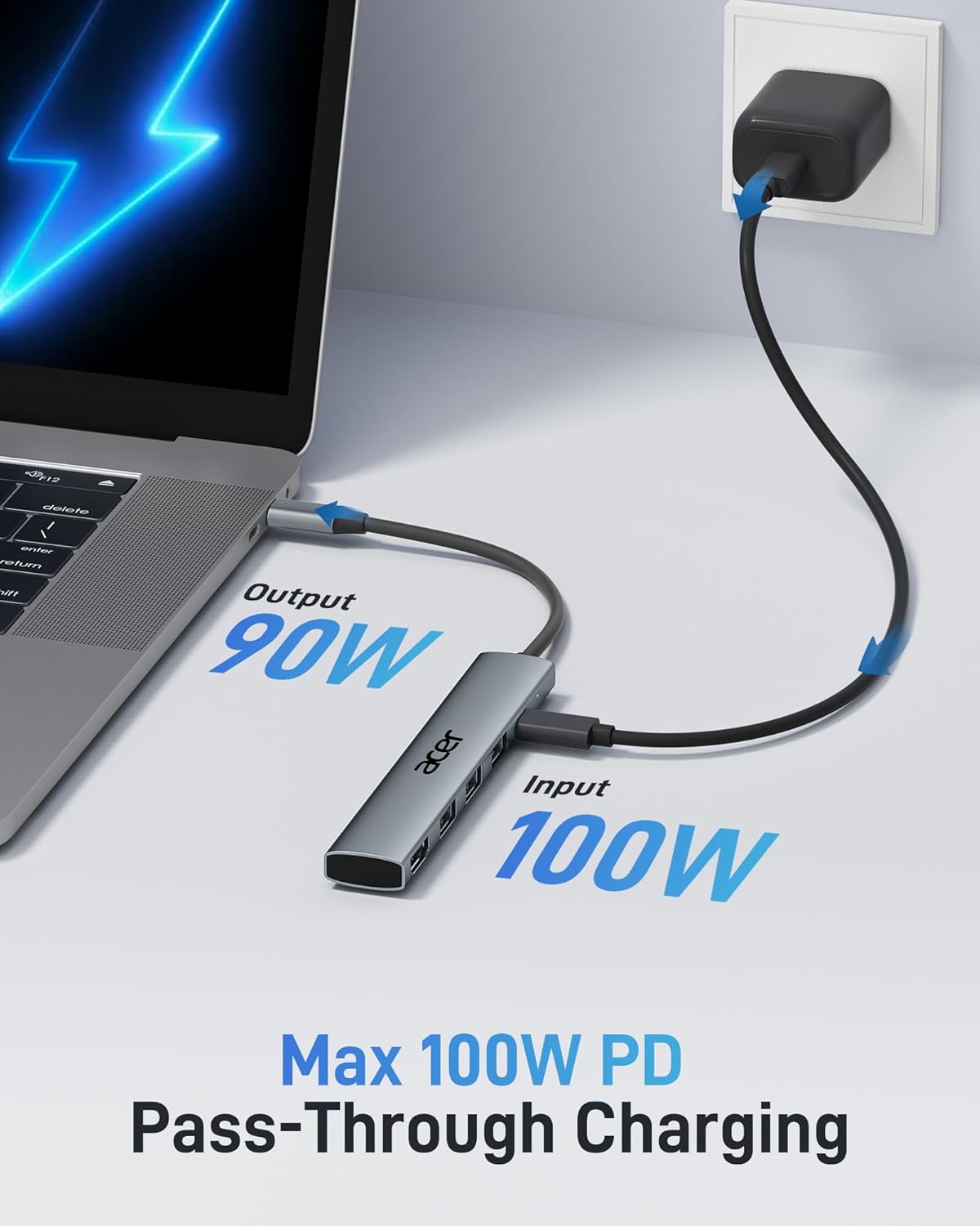 Thumbnail 4 de Acer USB-C Hub with HDMI 4K (5-in-1) and 100W Power Delivery