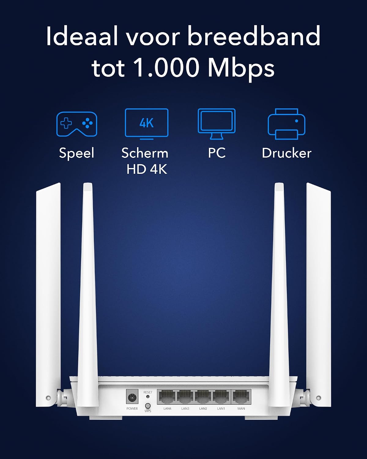 Thumbnail 5 de Cudy WR3000S AX3000 wifi 6-meshrouter met vijf gigabitpoorten en VPN