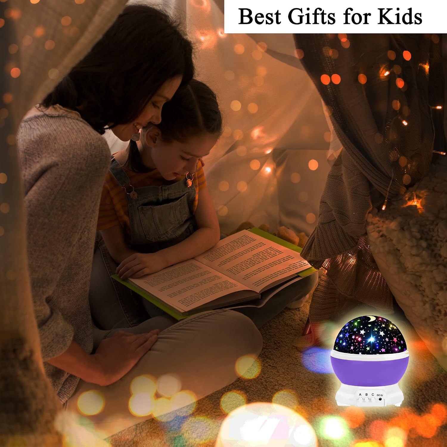 Detalle 1 de JKGIFTS 012-1562 Star Projector Night Light with 360° Rotation and 16 Colors