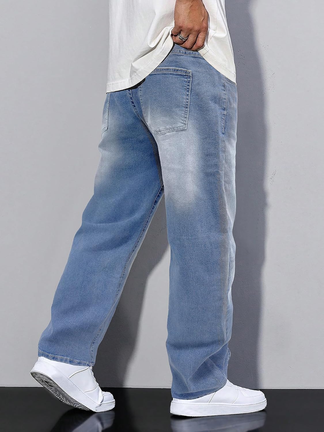 Detalle de JMIERR Herren Baggy Jeans – lockere Passform, Vintage-Style