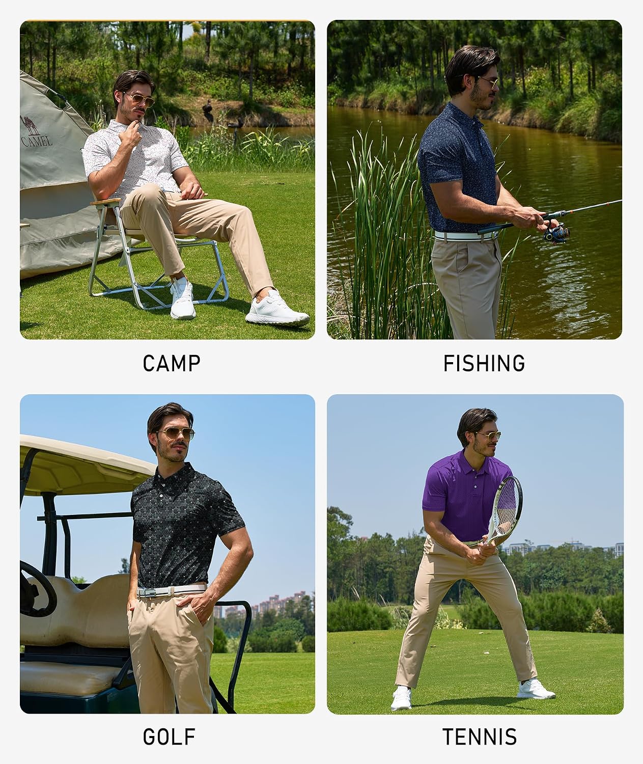 Detalle 2 de ZITY Men's Golf Polo Shirts 5-Pack