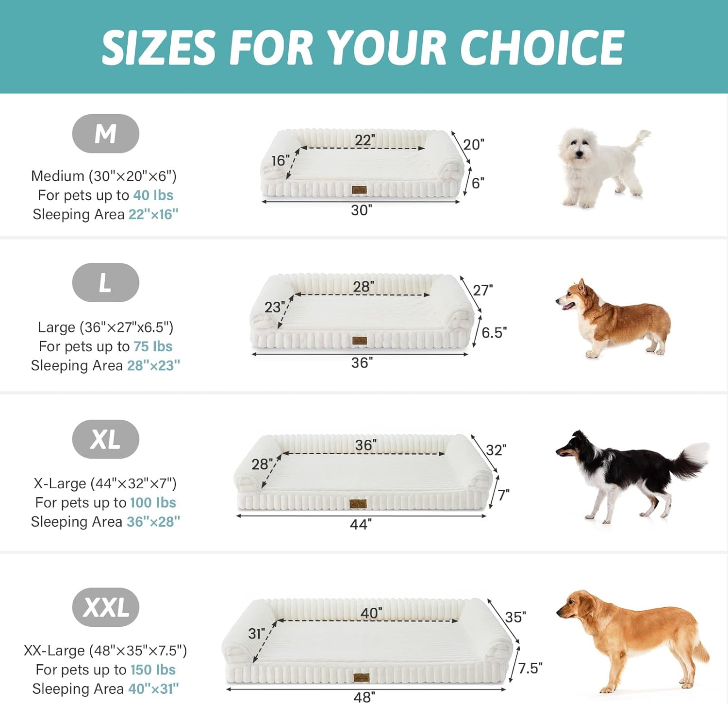 Detalle de COZY KISS Orthopaedic Dog Bed for Large Dogs 90x68x15cm