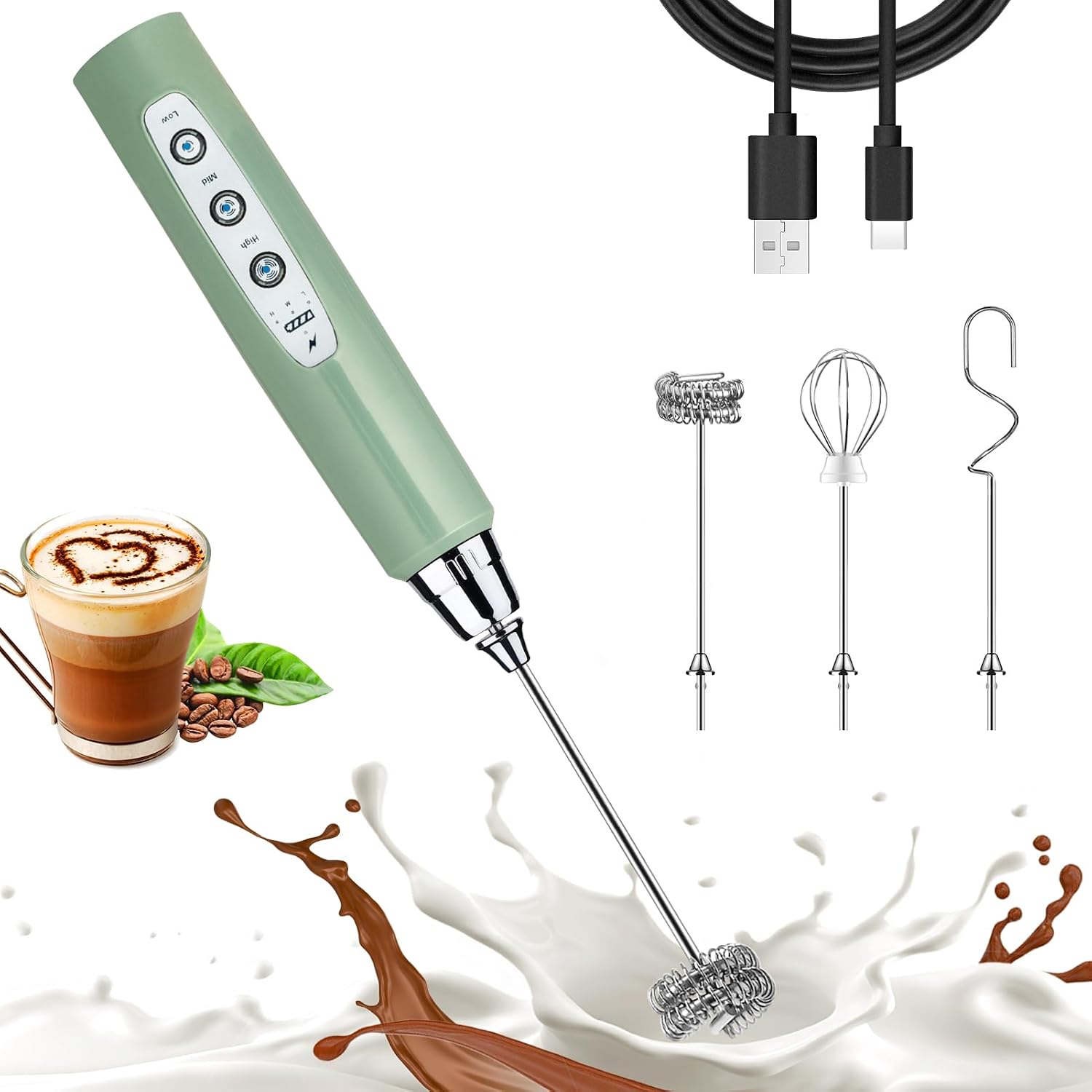 Thumbnail 6 de Nahida Black Milk Frother Wand 1500mAh