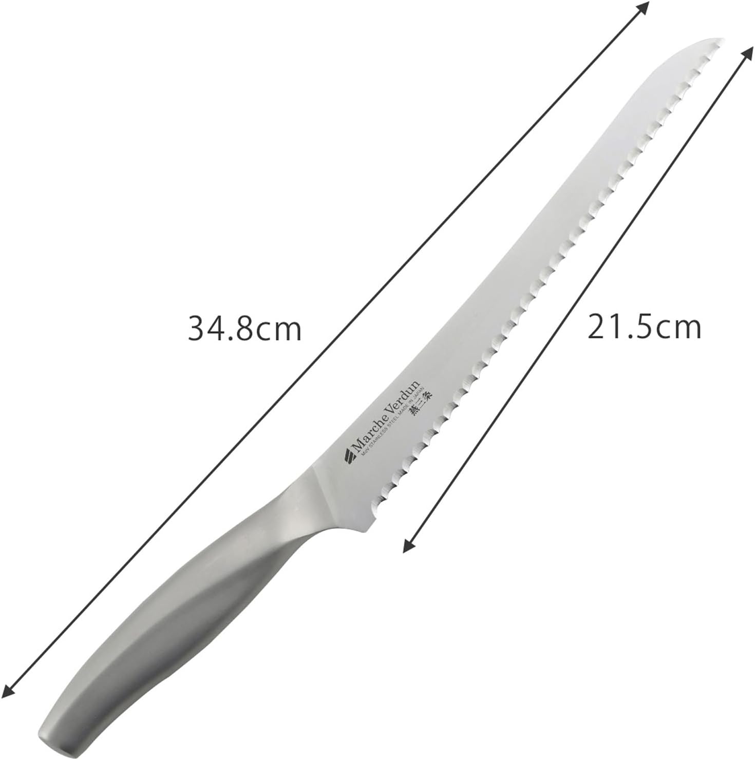 Detalle de 下村企販 マルシェヴェルダン 45955 パン切り包丁 215mm、波刃・食洗機対応・継ぎ目のない一体構造