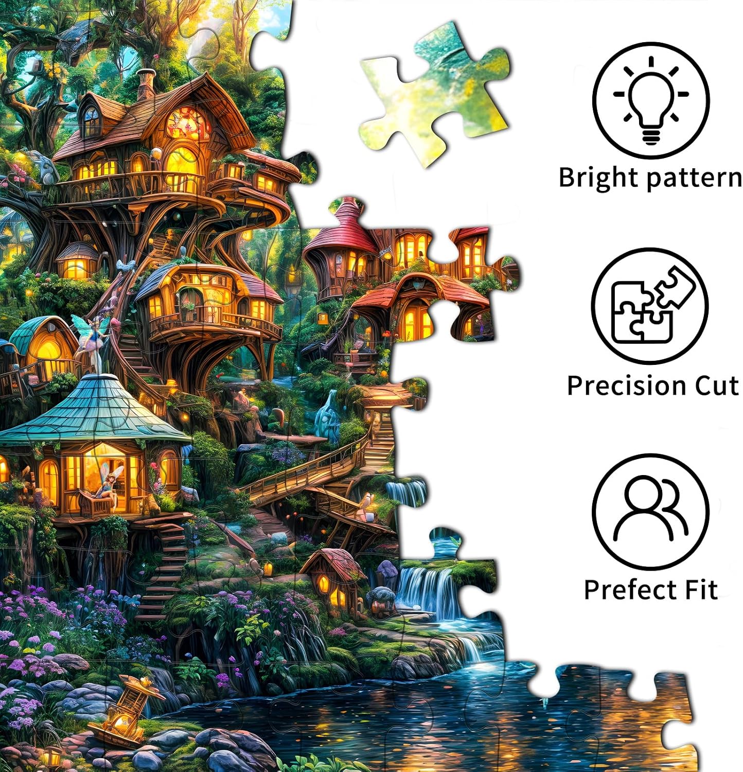 Thumbnail 3 de Chalzidar Elf Village 1000-piece jigsaw puzzle 🧩