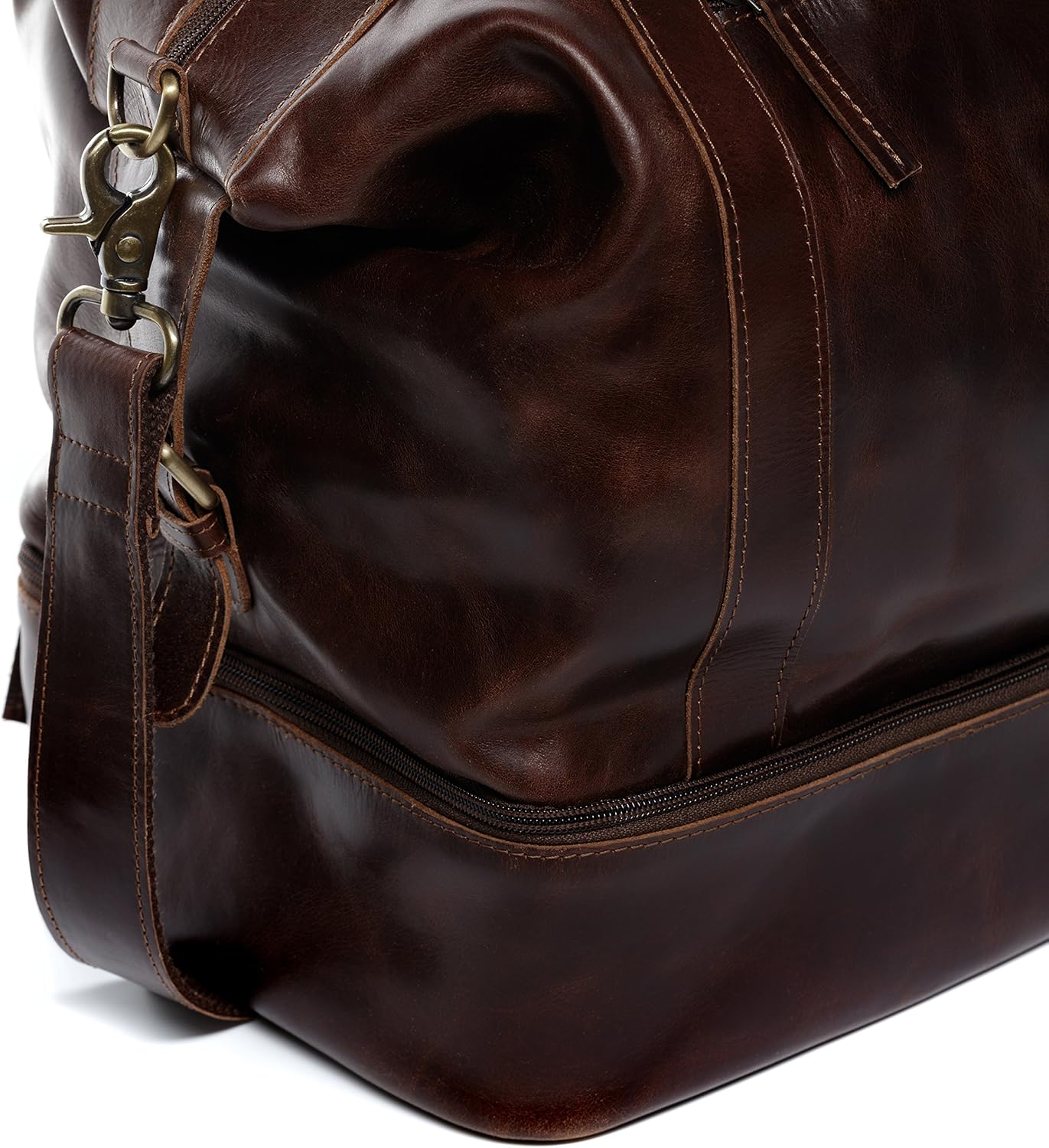 Detalle de SID & VAIN Kingston XL Weekender Real Leather Travel Bag