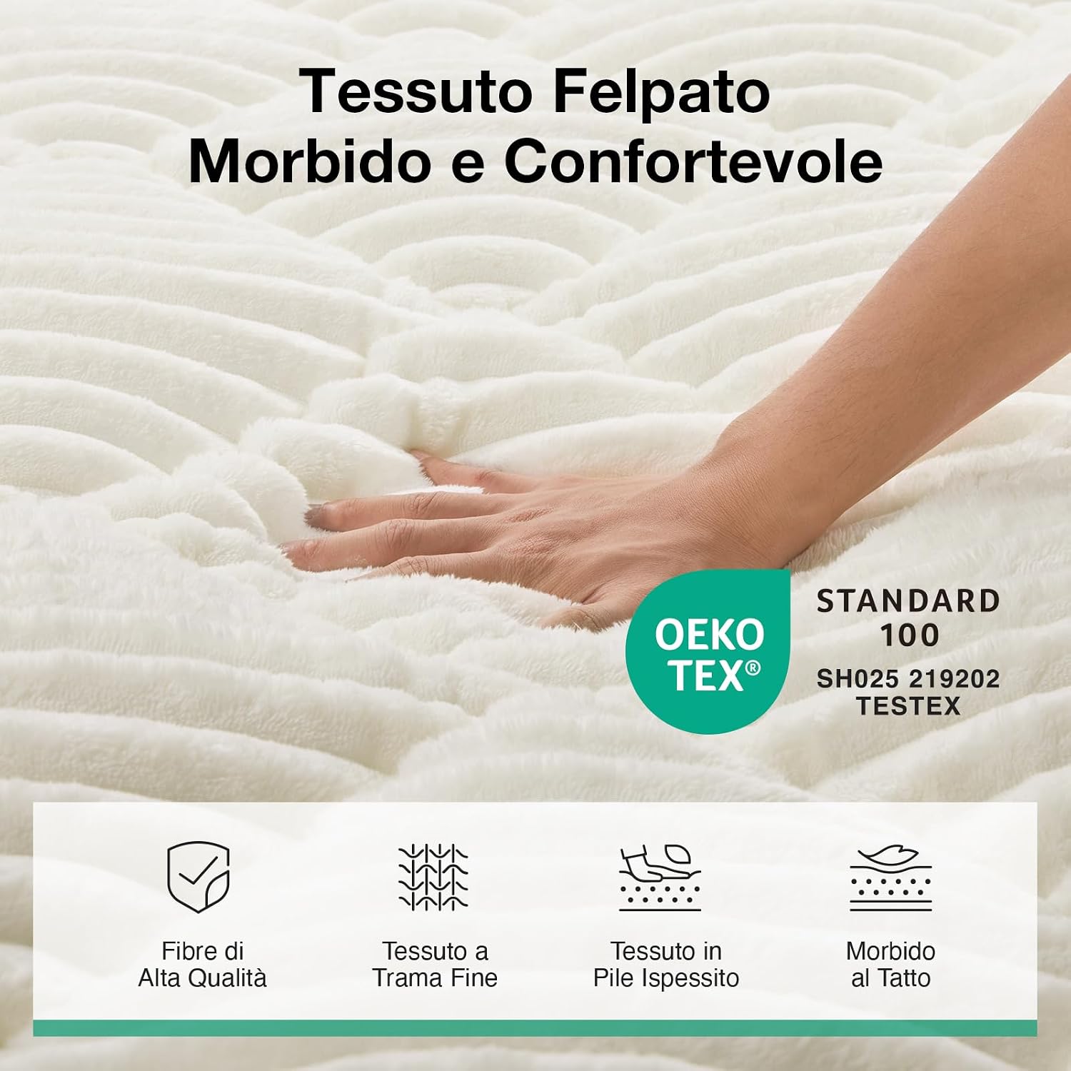 Detalle de Novilla Coprimaterasso Peluche 160x200 cm – Morbido, caldo eFacile da Lavare