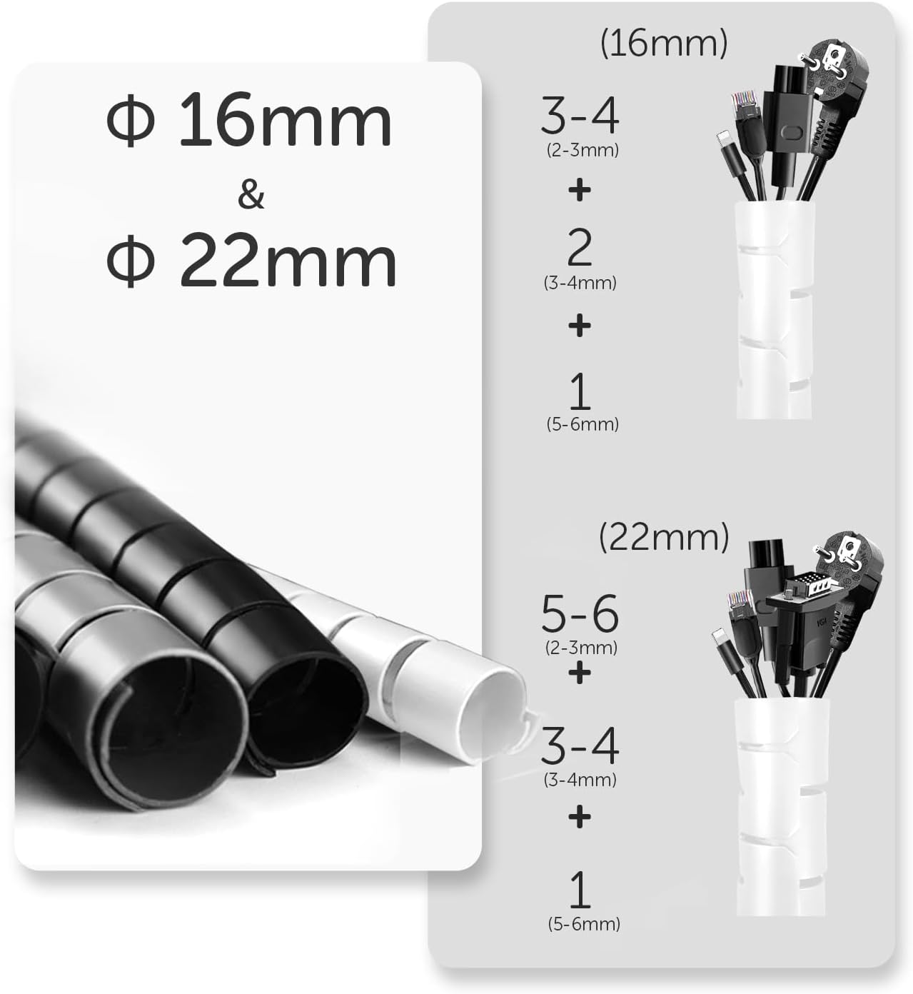 Detalle de Shinfly Cable Tidy Sleeve 3m wire organiser