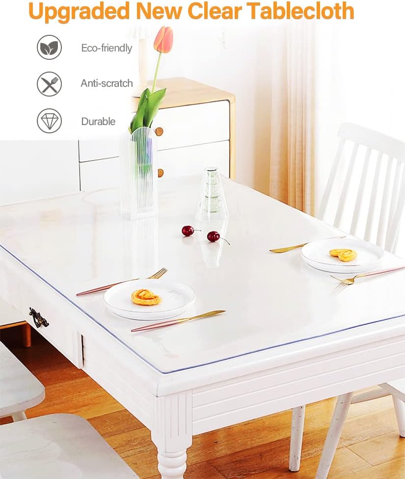 Thumbnail 3 de VeeCano 30x60 Inch Clear Table Cover Protector: Thick PVC Shield for Dining, Desk, and More