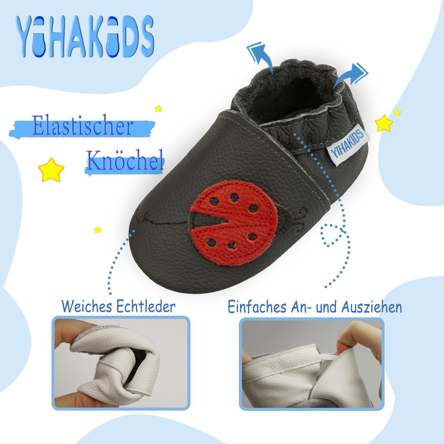 Thumbnail 3 de YIHAKIDS Krabbelschuhe Leder – Babyschuhe für Lauflerner 0–36 Monate