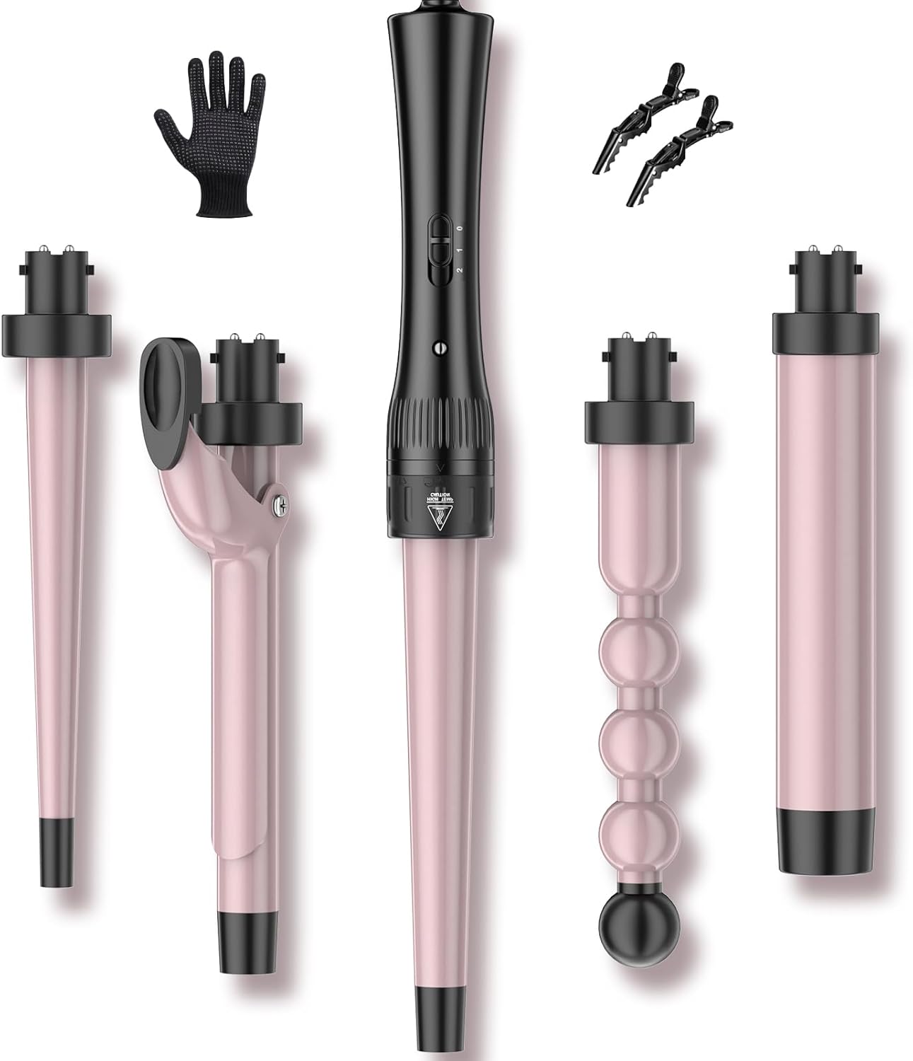 5-in-1 Hair Curling Wand 10–32mm with LCD
