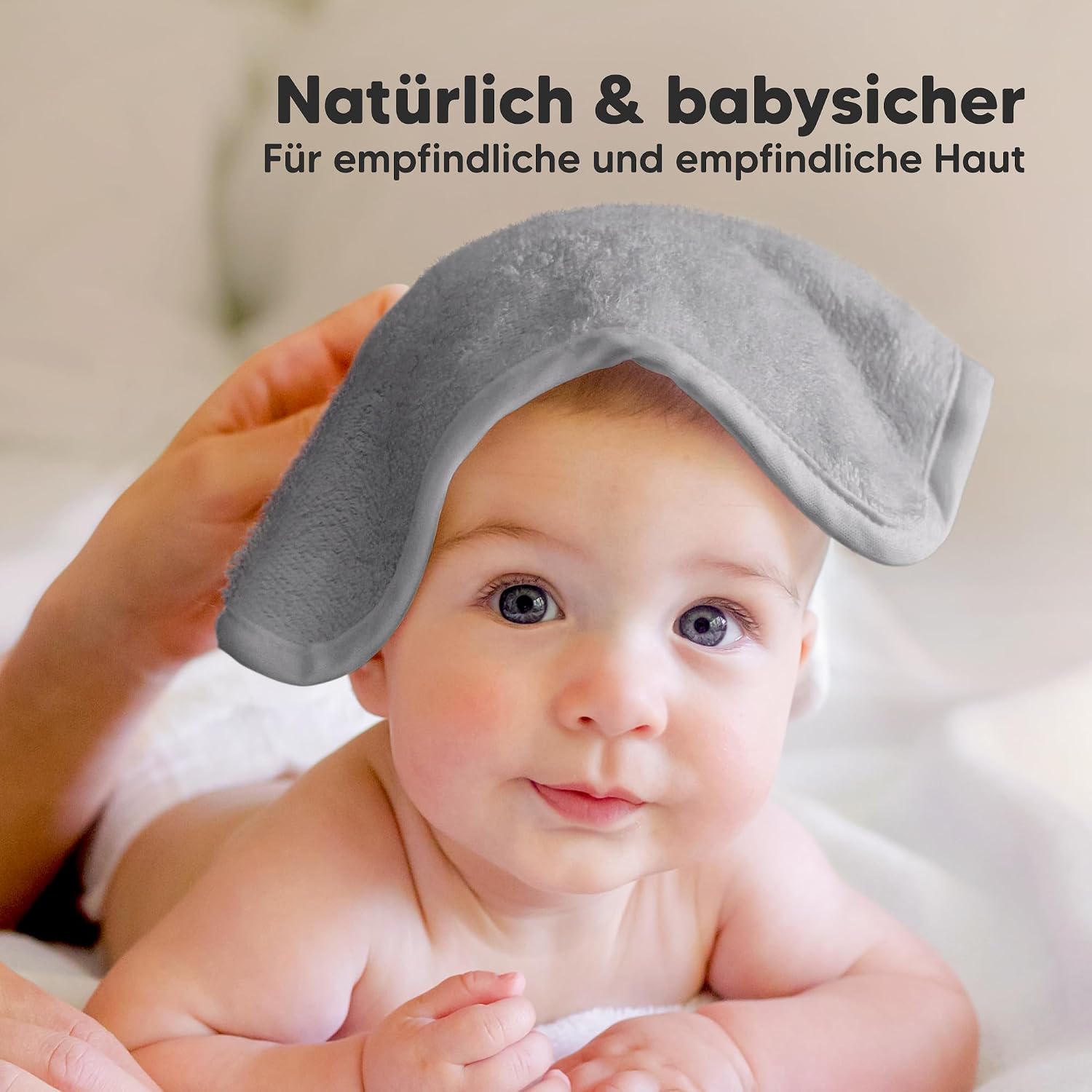 Detalle de KeaBabies 6er Pack Babywaschlappen aus Bambus – Weiche, saugfähige 25×25 cm Waschlappen für Babys und Kleinkinder