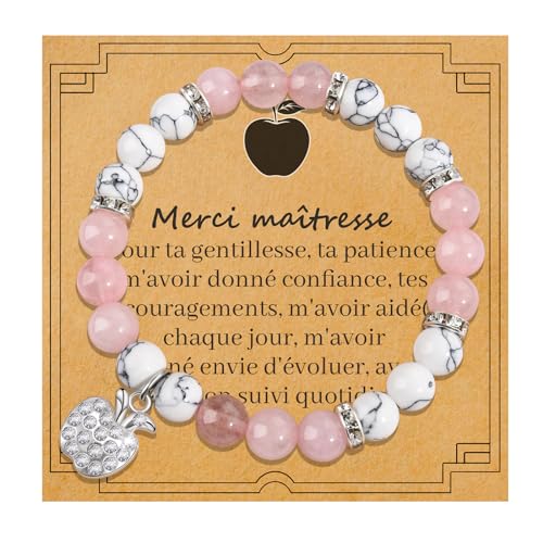 Detalle de BOCHOI Cadeau Maitresse Bracelet Maitresse D'école – Cadeau personnalisé pour maîtresse et maîtres