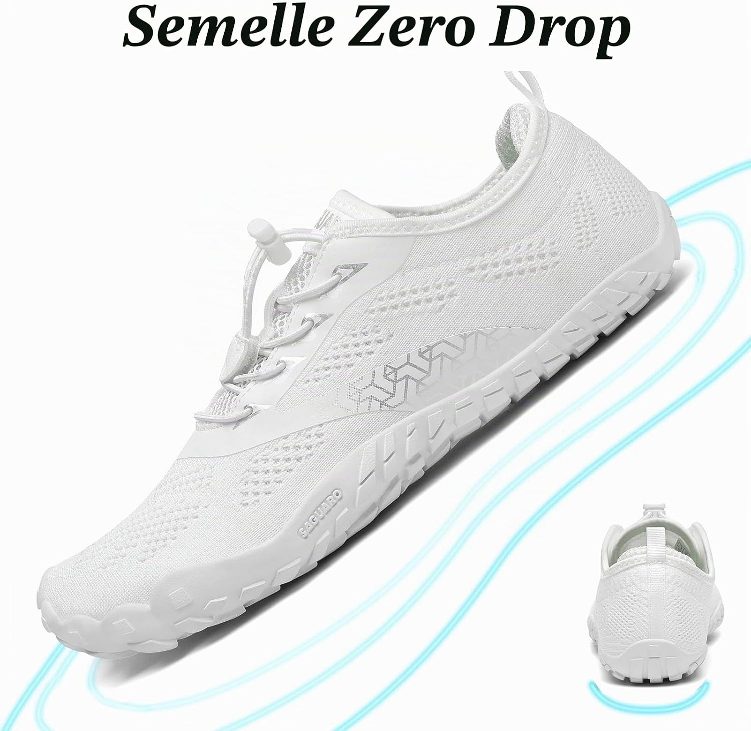 Thumbnail 4 de SAGUARO Chaussures de Trail Running – Minimalistes barefoot, blanc, 47 EU