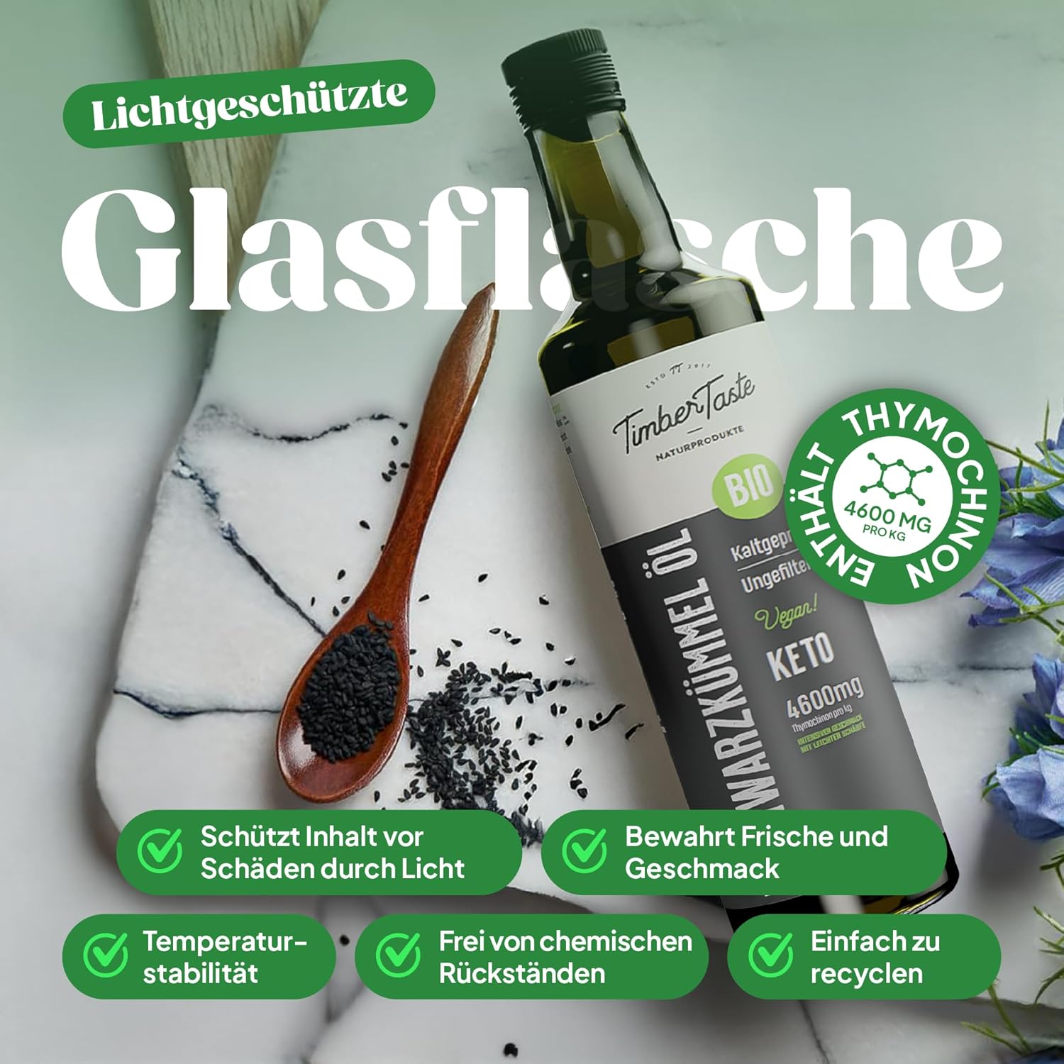 Thumbnail 4 de Kaltgepresstes Schwarzkümmelöl Bio (ungefiltert) – 4×250 ml, 250 ml im 4er-Pack