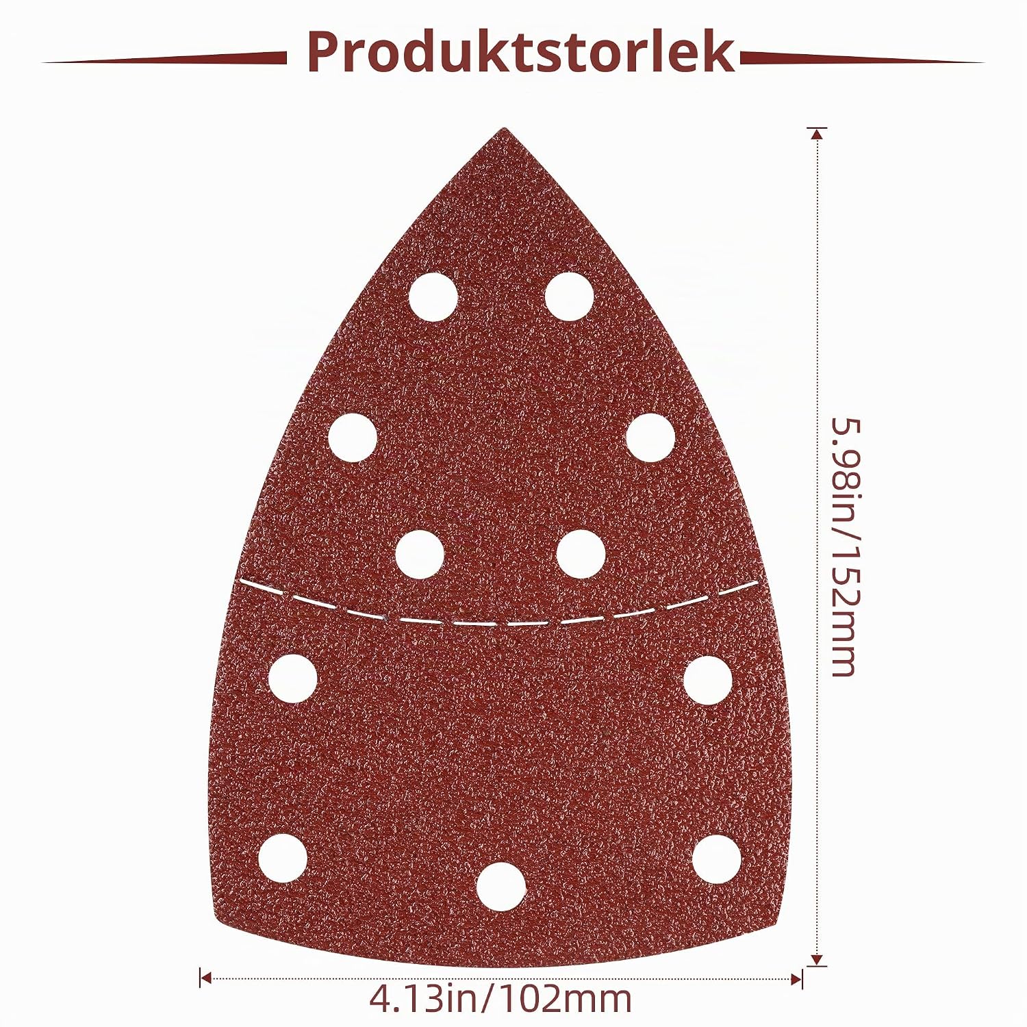 Detalle de Jokisa triangulärt slippapper, 100-pack, 105 × 152 mm med sju kornstorlekar