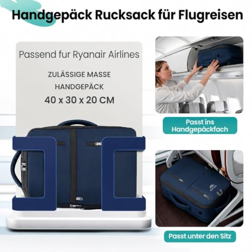 Detalle de MATEIN Bagage cabine 40x30x20 cm, 24L — Sac à Dos Voyage cabine Ryanair