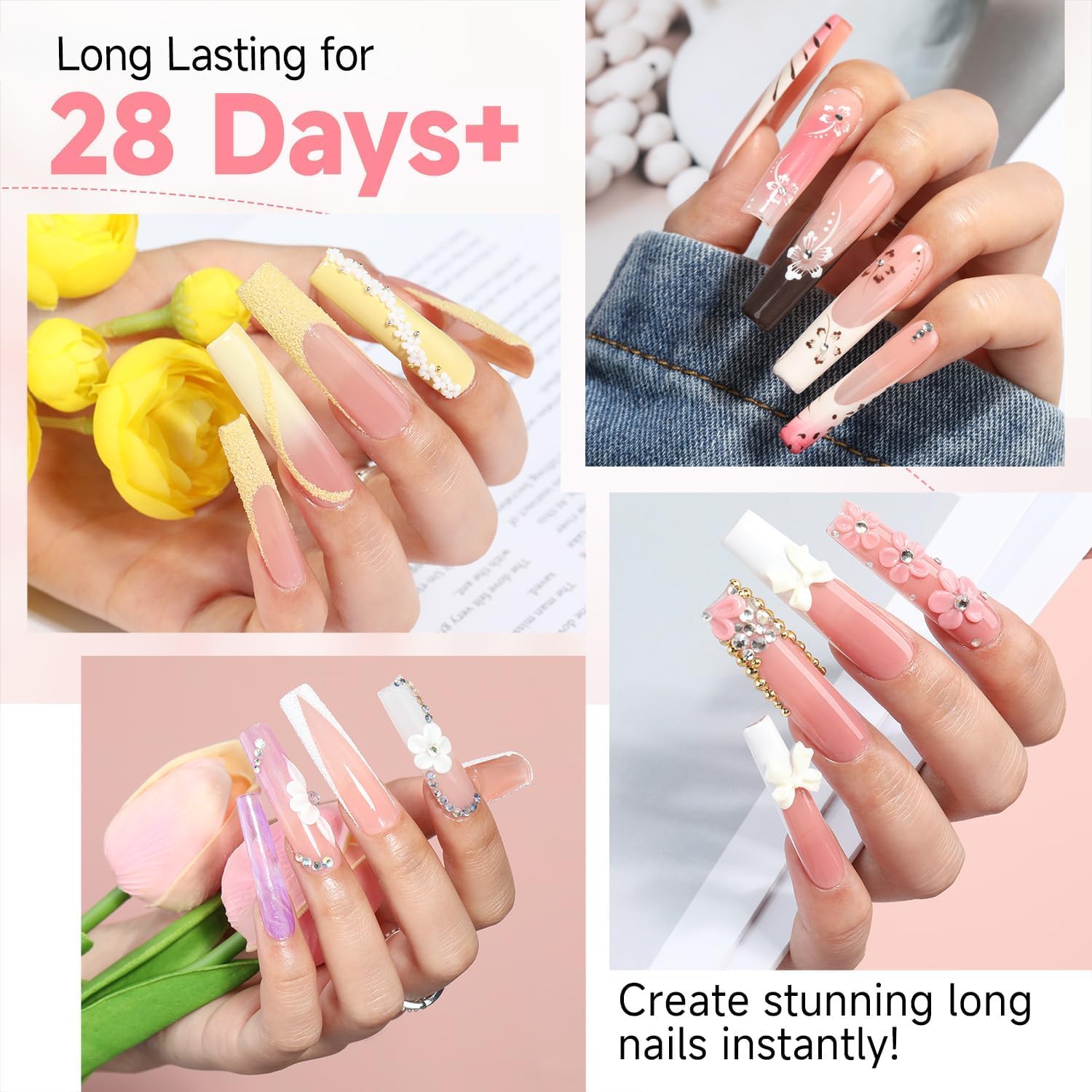 Thumbnail 2 de UNA GELLA XXL Long Square Tips für Gelnägel – 120 Soft-Gel Full-Cover Nail Tips in 12 Größen (ohne Feilen)