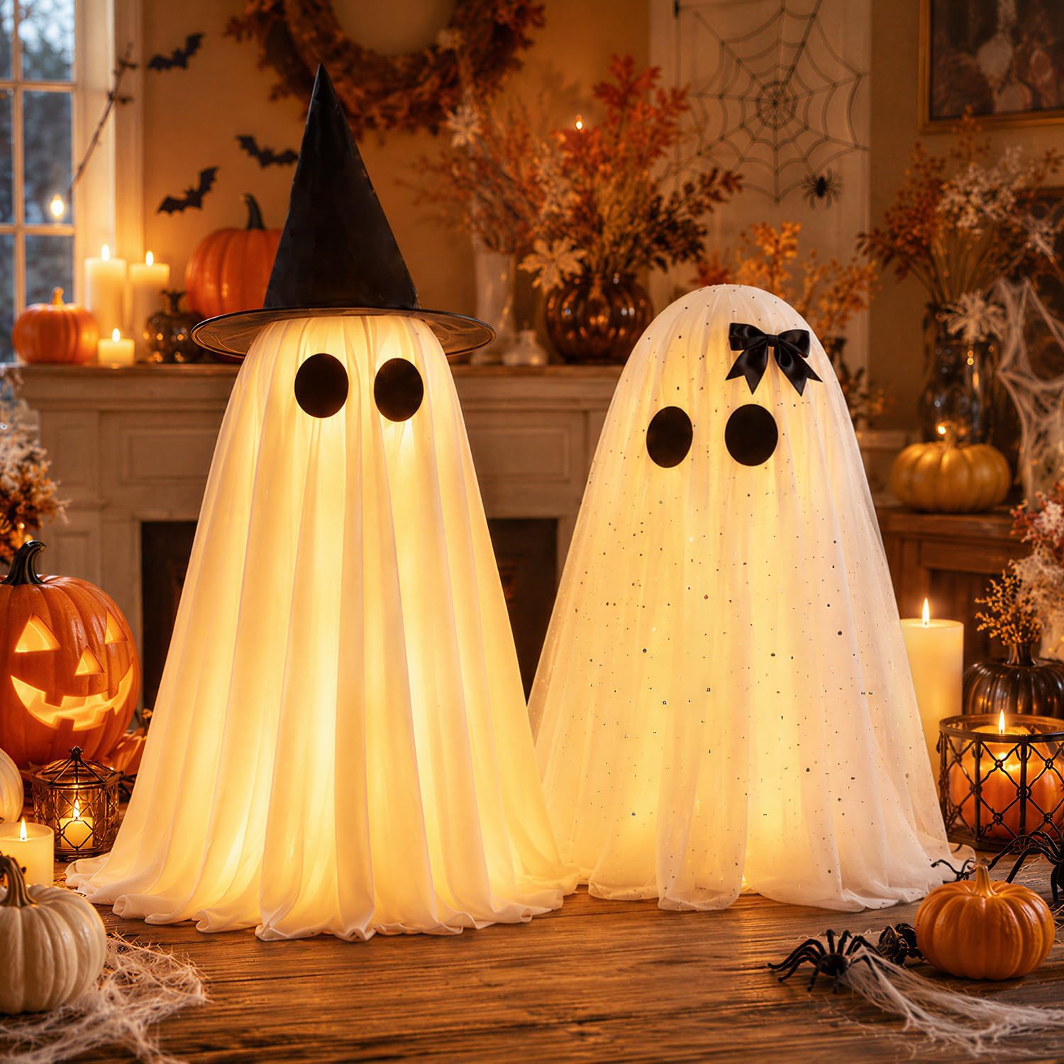 Detalle de Light-Up Ghost Halloween Decorations, 2-Pack