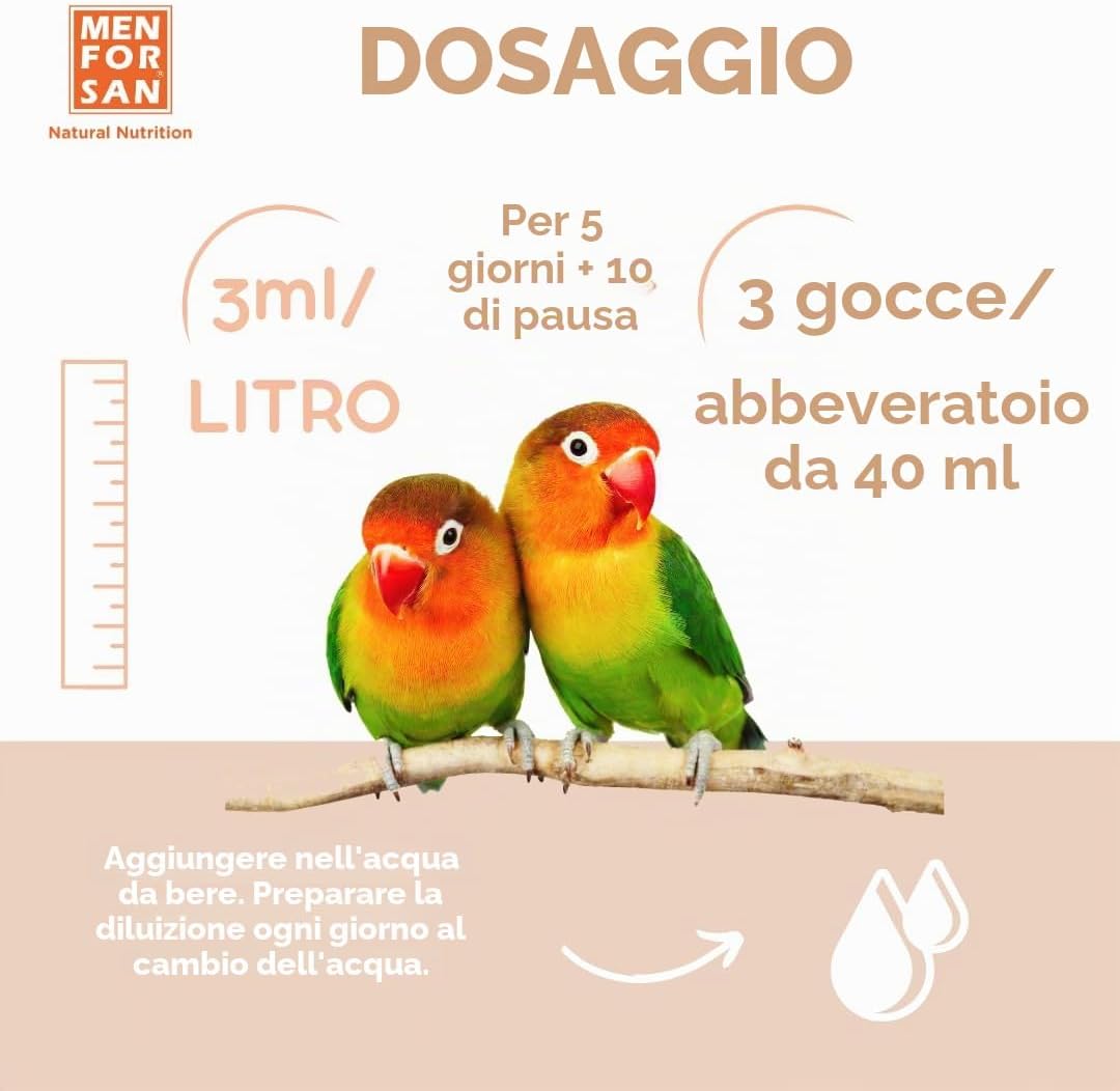 Detalle de MENFORSAN Mangime complementare per uccelli da riproduzione – 30 ml