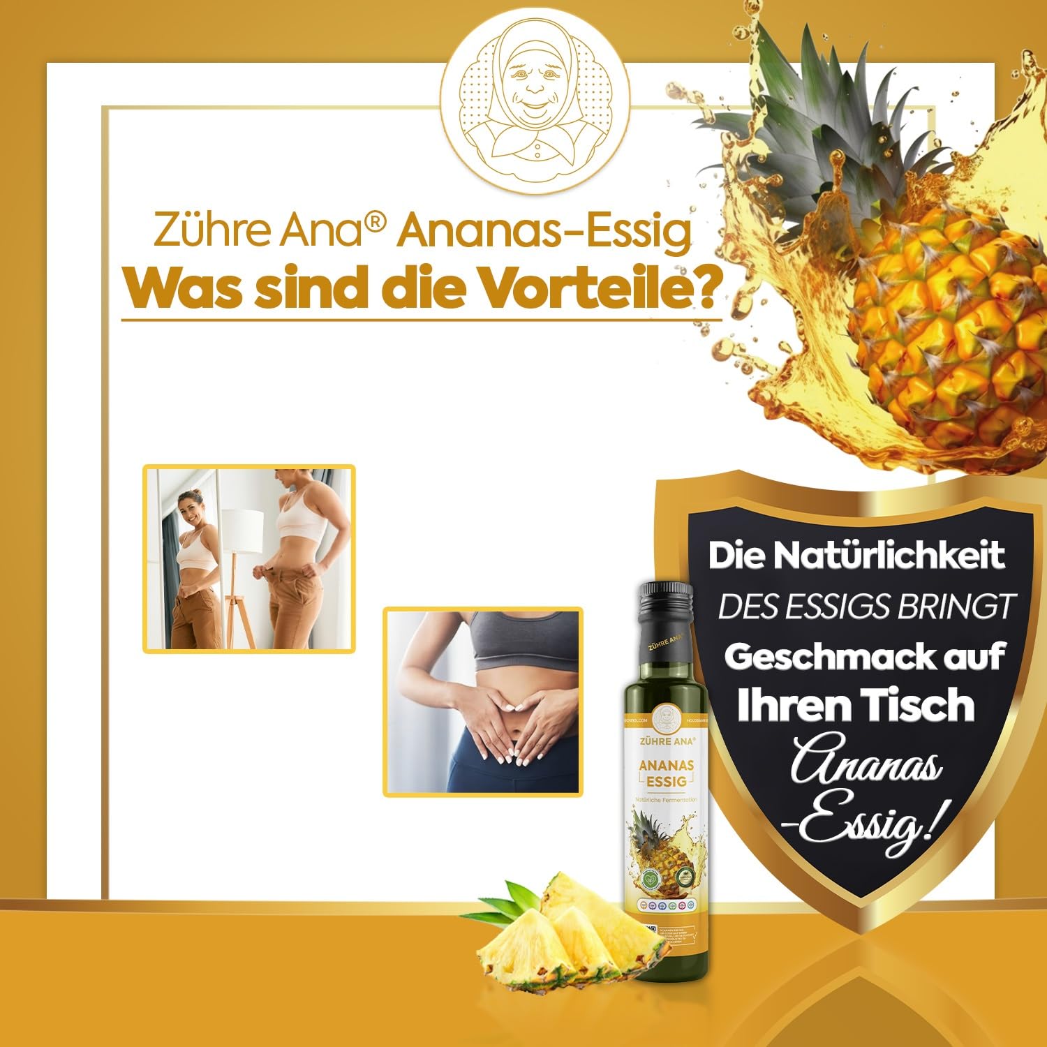 Detalle de Zühre Ana Ananas-Essig 500ml 🥭