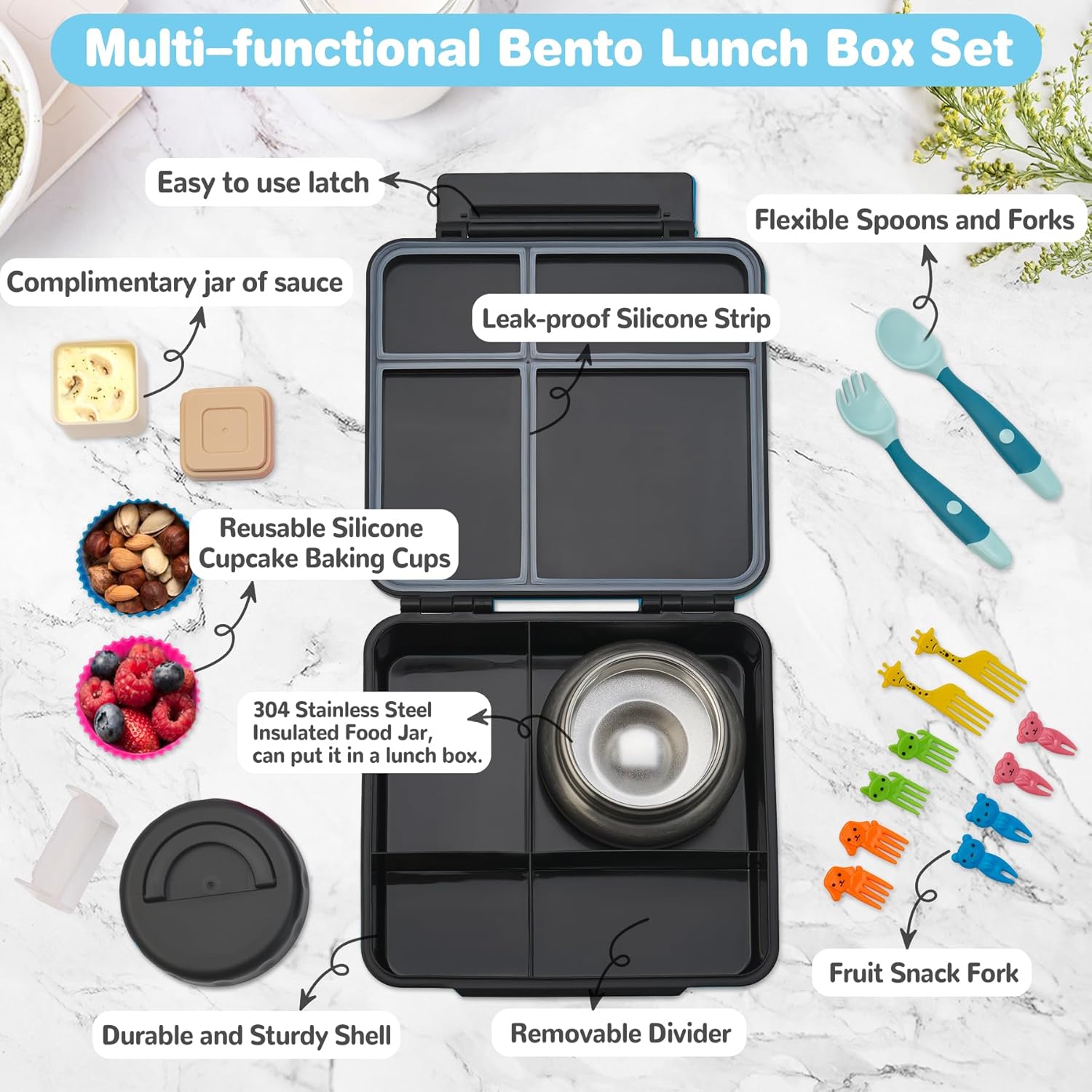 Detalle 2 de Bento Lunch Box with 9.5 oz Soup Thermos