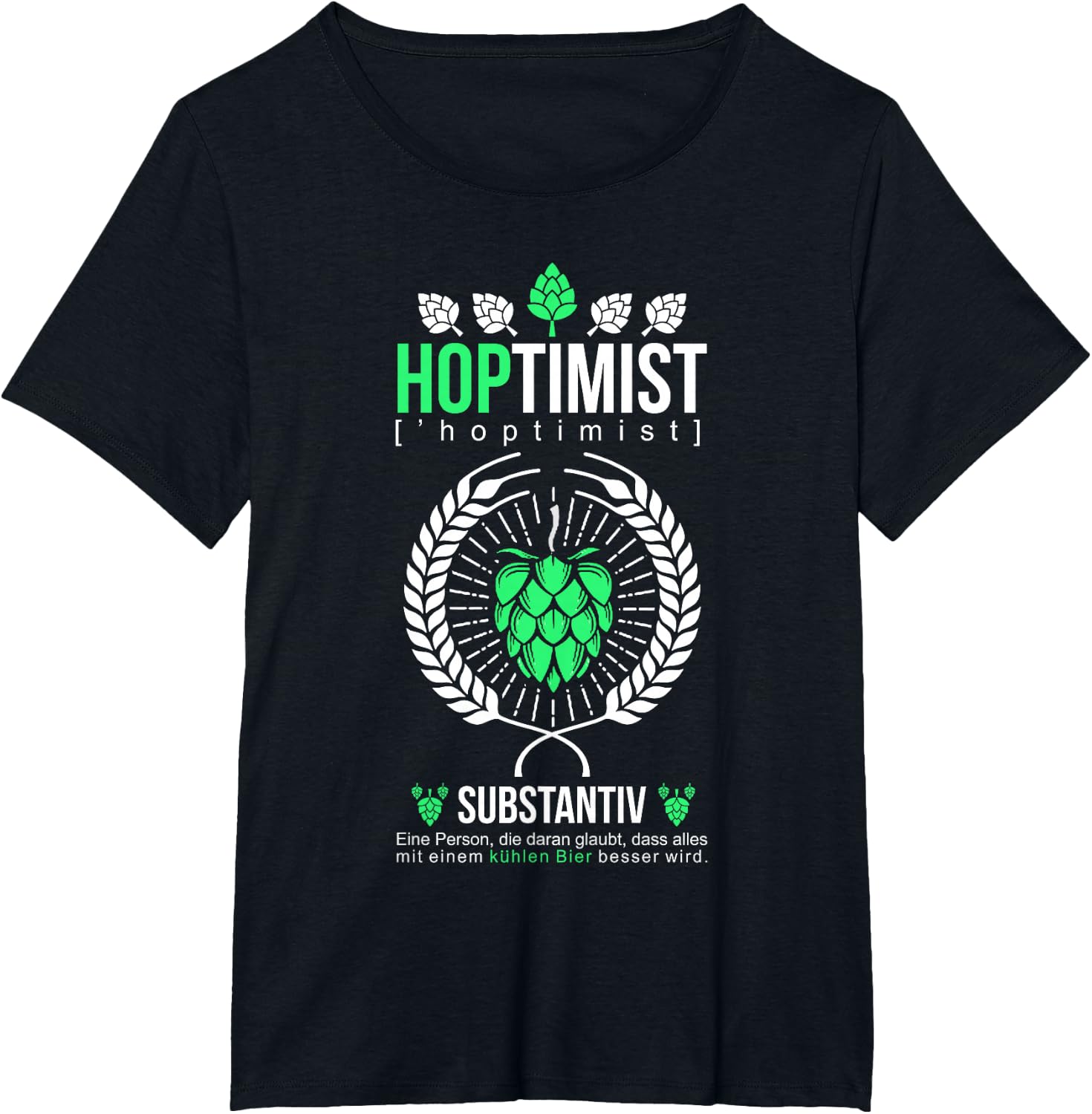 Detalle de HOPTIMIST Biertrinker Shirt T-Shirt