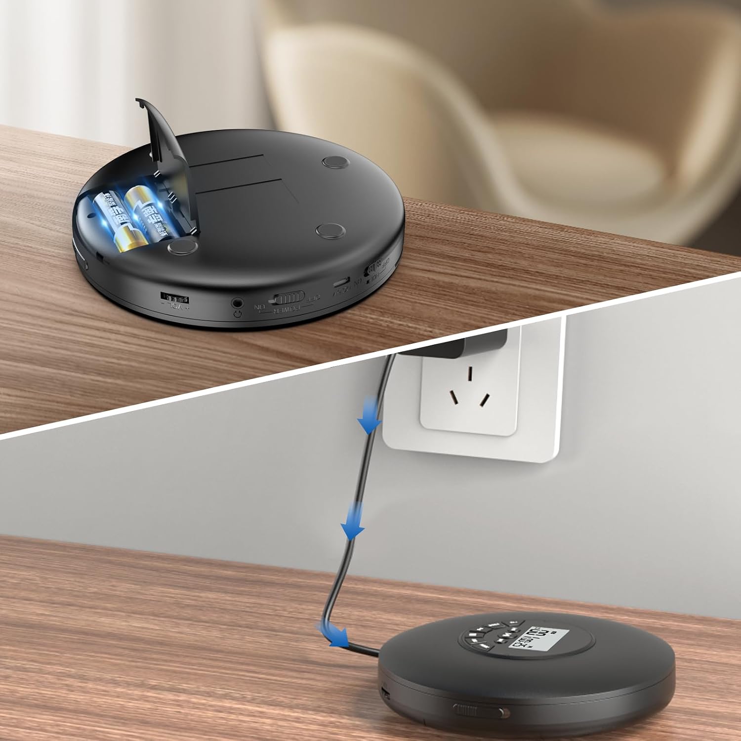 Detalle 2 de Arafuna Lettore CD portatile: Lettore CD compatto con protezione Anti-Skip e funzioni programmabili