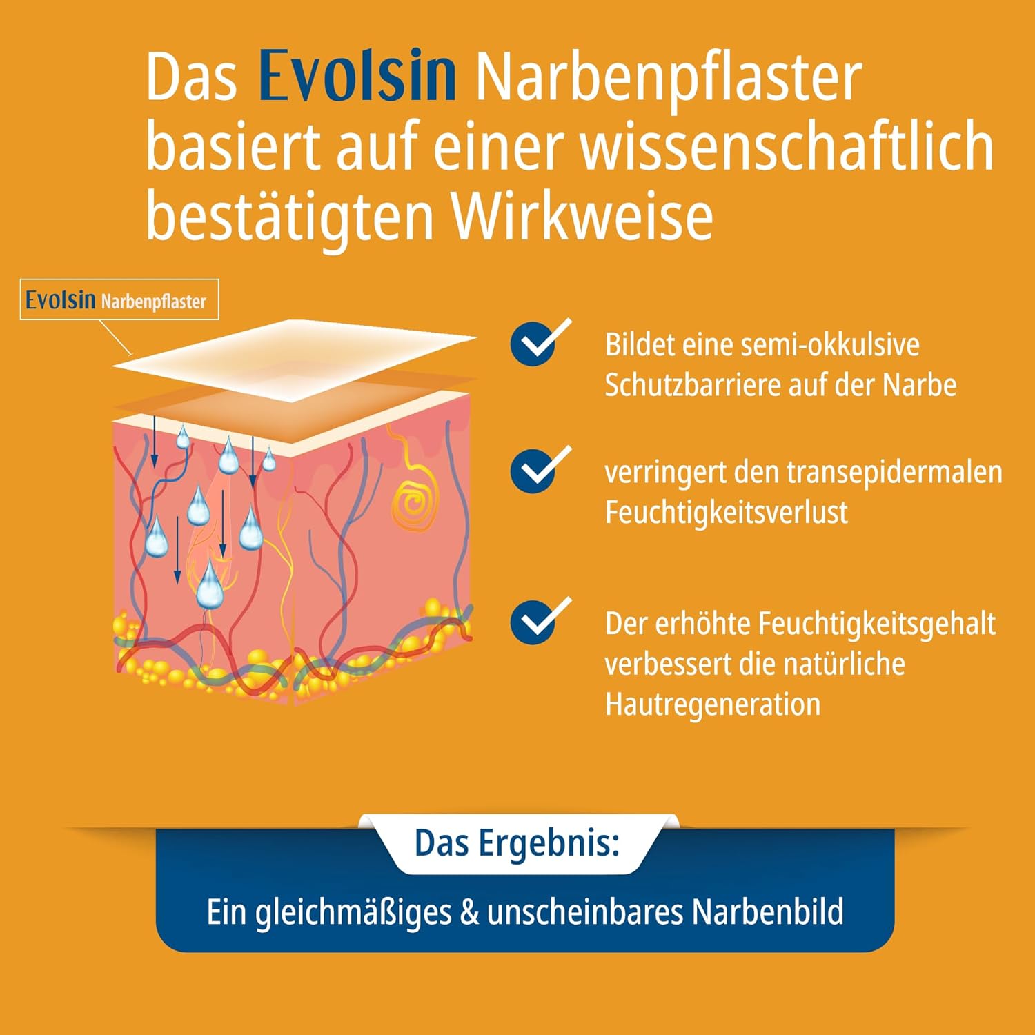 Detalle de Evolsin® Silikon Narbenpflaster 200 cm 🩹