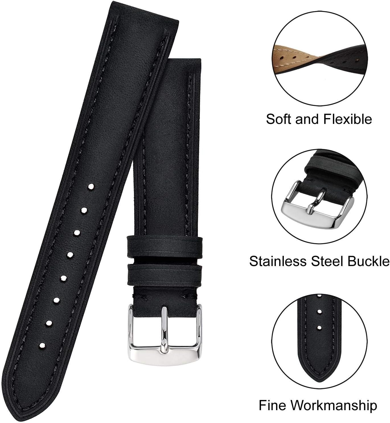 Thumbnail 3 de BISONSTRAP Bracelet cuir remplacement 14–24mm