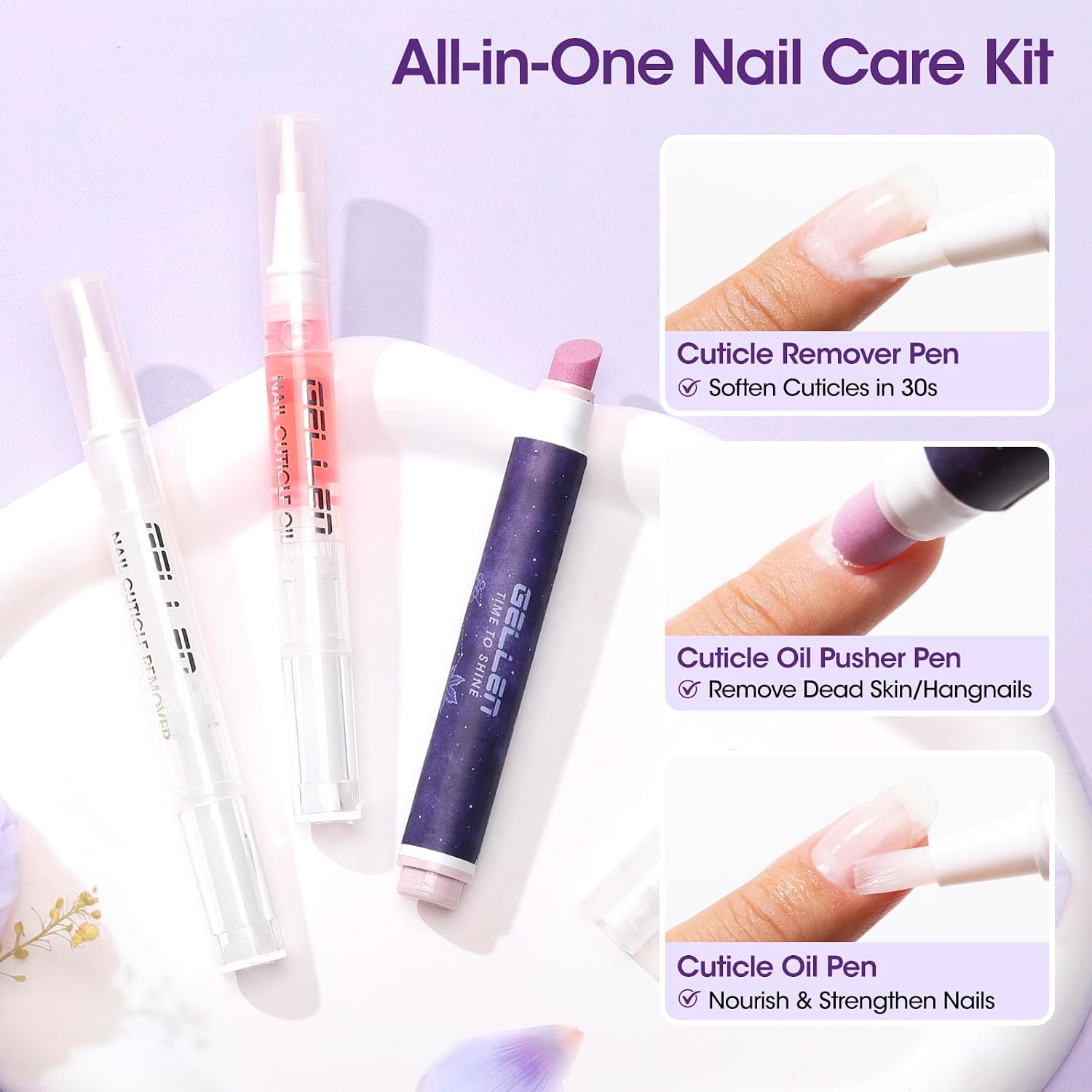 Detalle de Gellen Cuticle Care Set with Ceramic Pusher