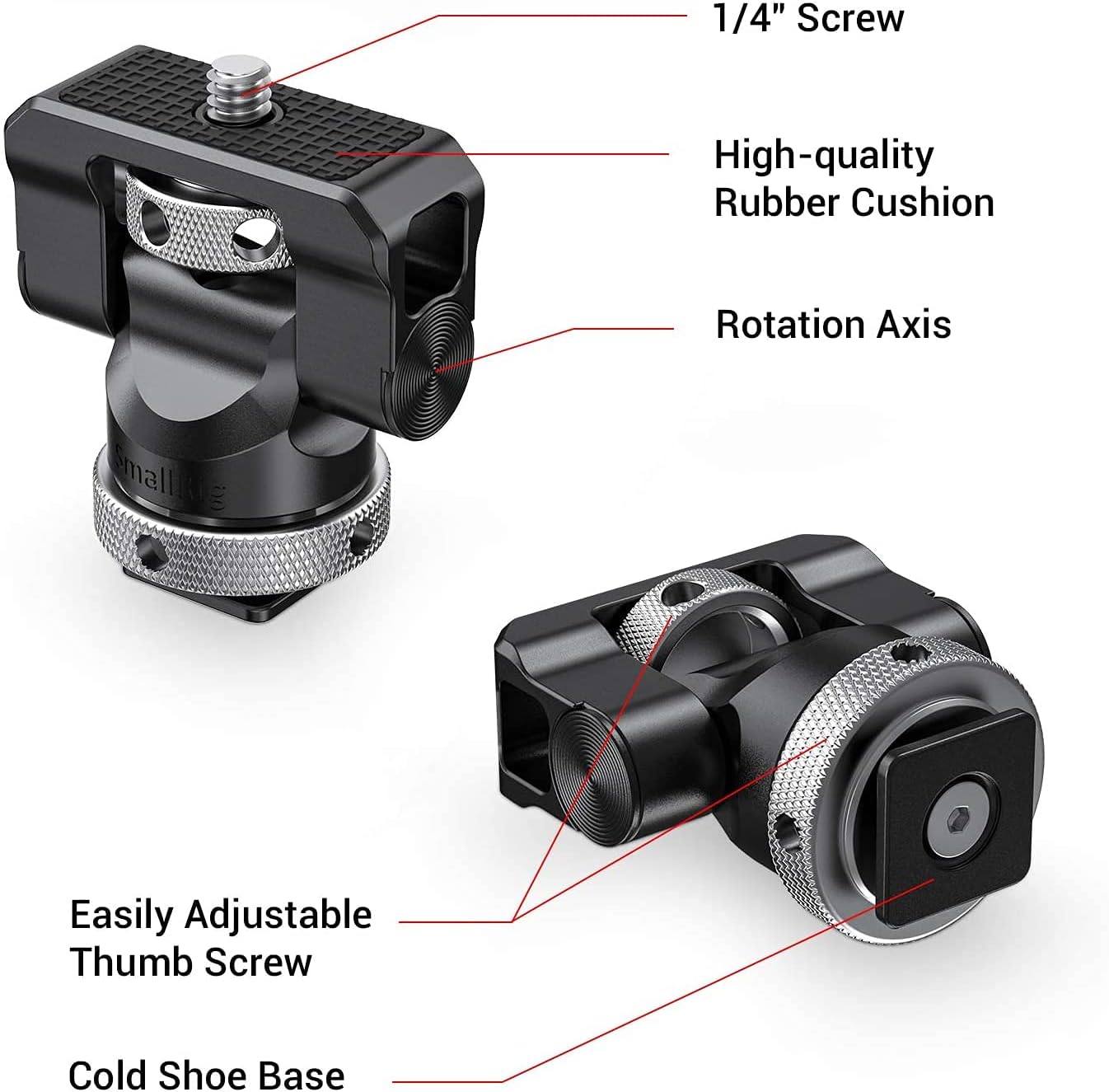 Thumbnail 6 de SMALLRIG Camera Monitor Mount with Cold Shoe Adapter for 5" & 7" Monitors (BSE2346B)