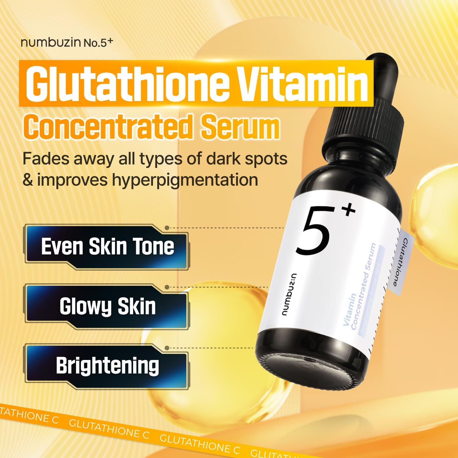 Detalle 2 de Numbuzin No.5 Suero: concentrato vitaminico con glutatione per uniformare le macchie