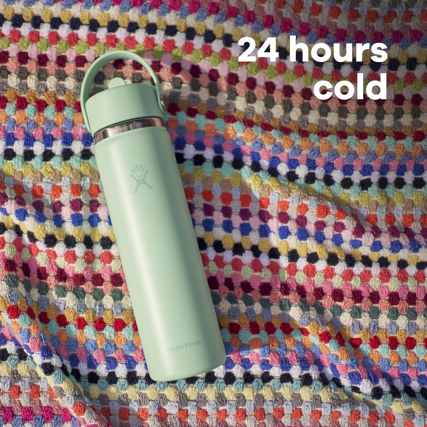 Thumbnail 4 de Hydro Flask 64 Oz Harbor Blue Insulated Wide Mouth Water Bottle with Leakproof Straw Cap