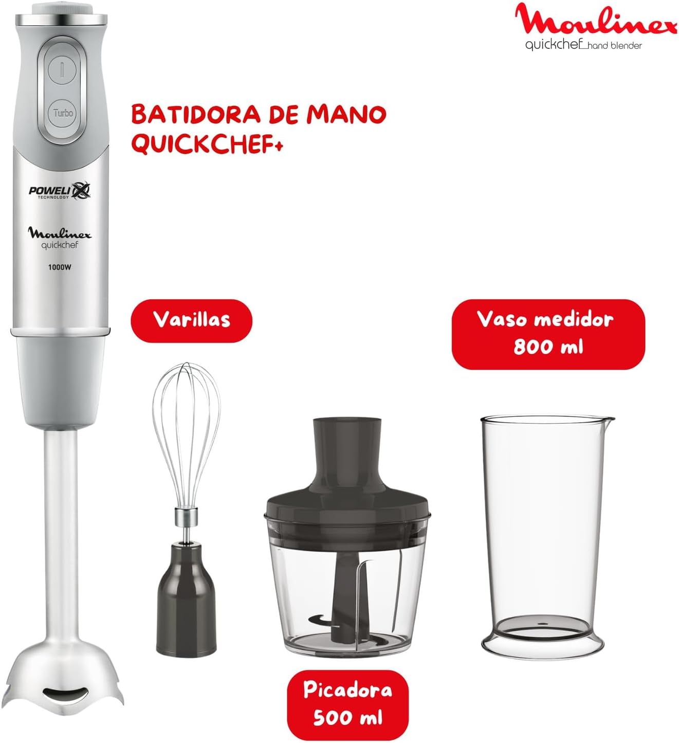 Thumbnail 6 de Moulinex QuickChef DD655D Batidora de Mano 1000 W 🥄