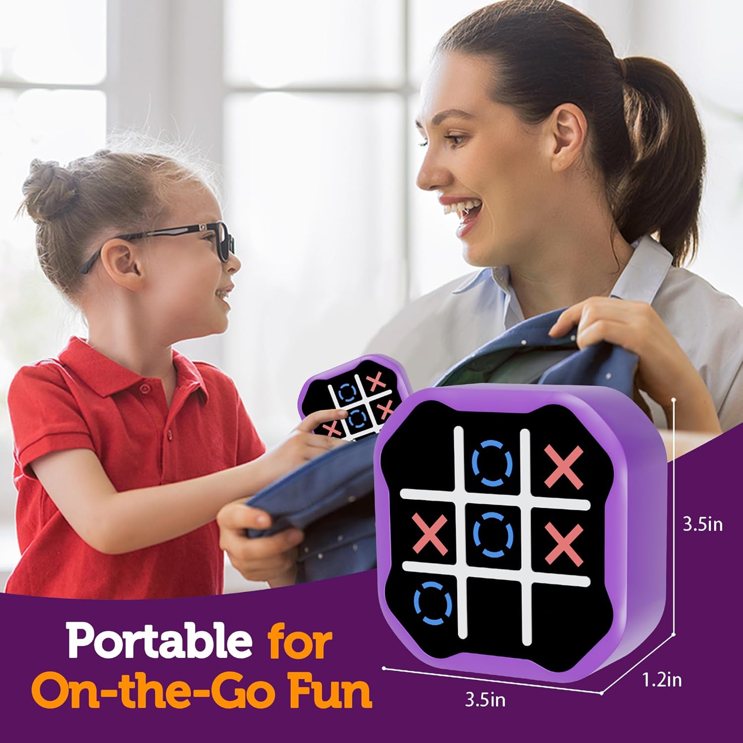 Detalle 2 de 3-in-1 Electronic Tic Tac Toe Toy – Family Travel Game