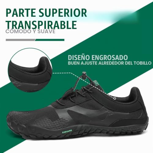 Detalle 2 de SAGUARO Zapatillas Barefoot para Hombre y Mujer – Minimalistas con Suela Zero Drop y cinco dedos