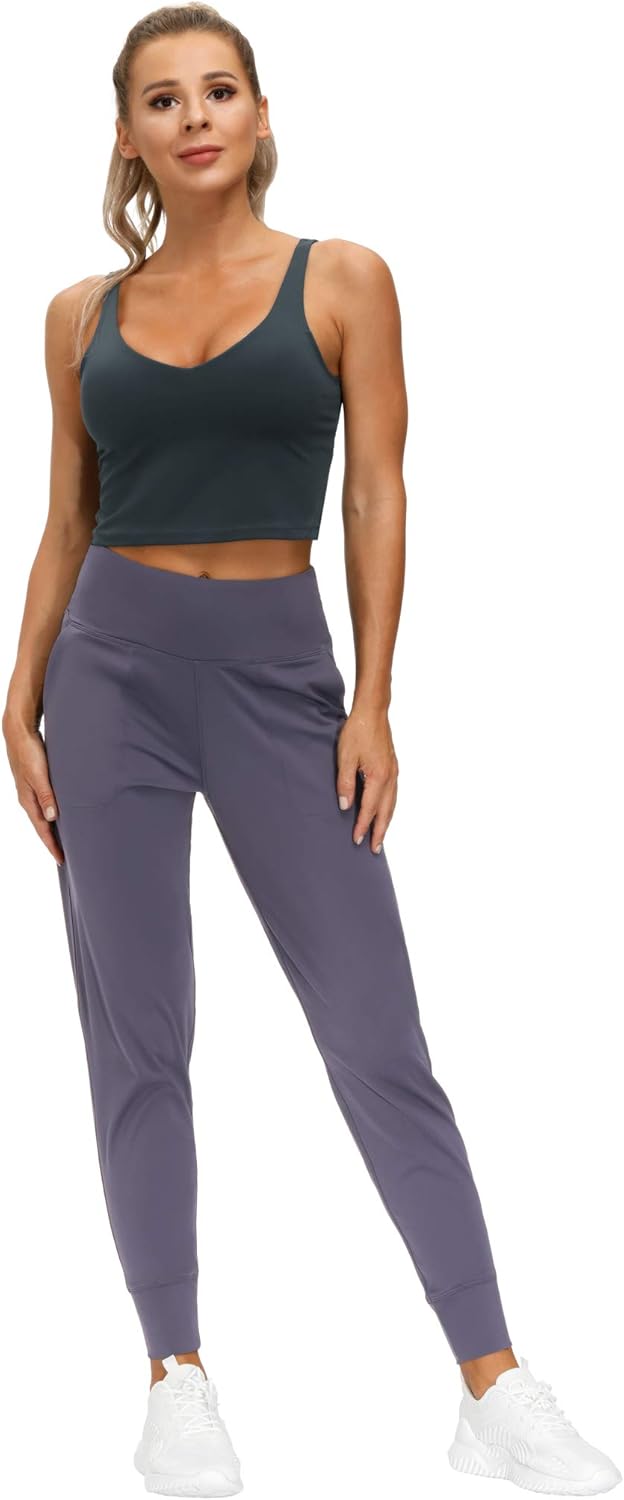 Thumbnail 4 de THE GYM PEOPLE Joggers donna in poliamida ed elastan 4-way stretch per yoga, fitness e tempo libero