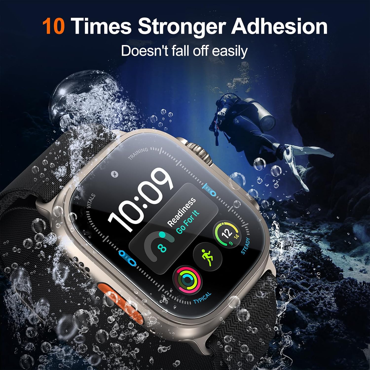 Detalle 2 de UniqueMe Apple Watch Ultra/Ultra 2 49MM Tempered Glass Screen Protector, 4-Pack