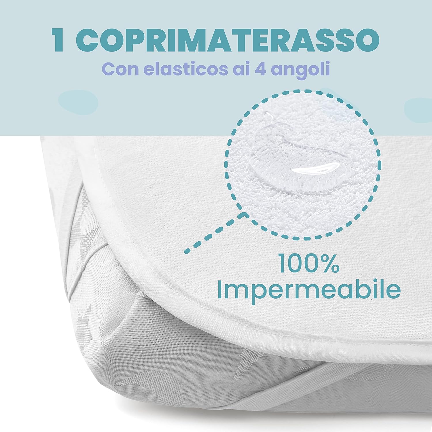 Thumbnail 3 de Set lenzuola 3-in-1 per culla/cododo 55x90 con coprimaterasso impermeabile 55x90 (rosa)