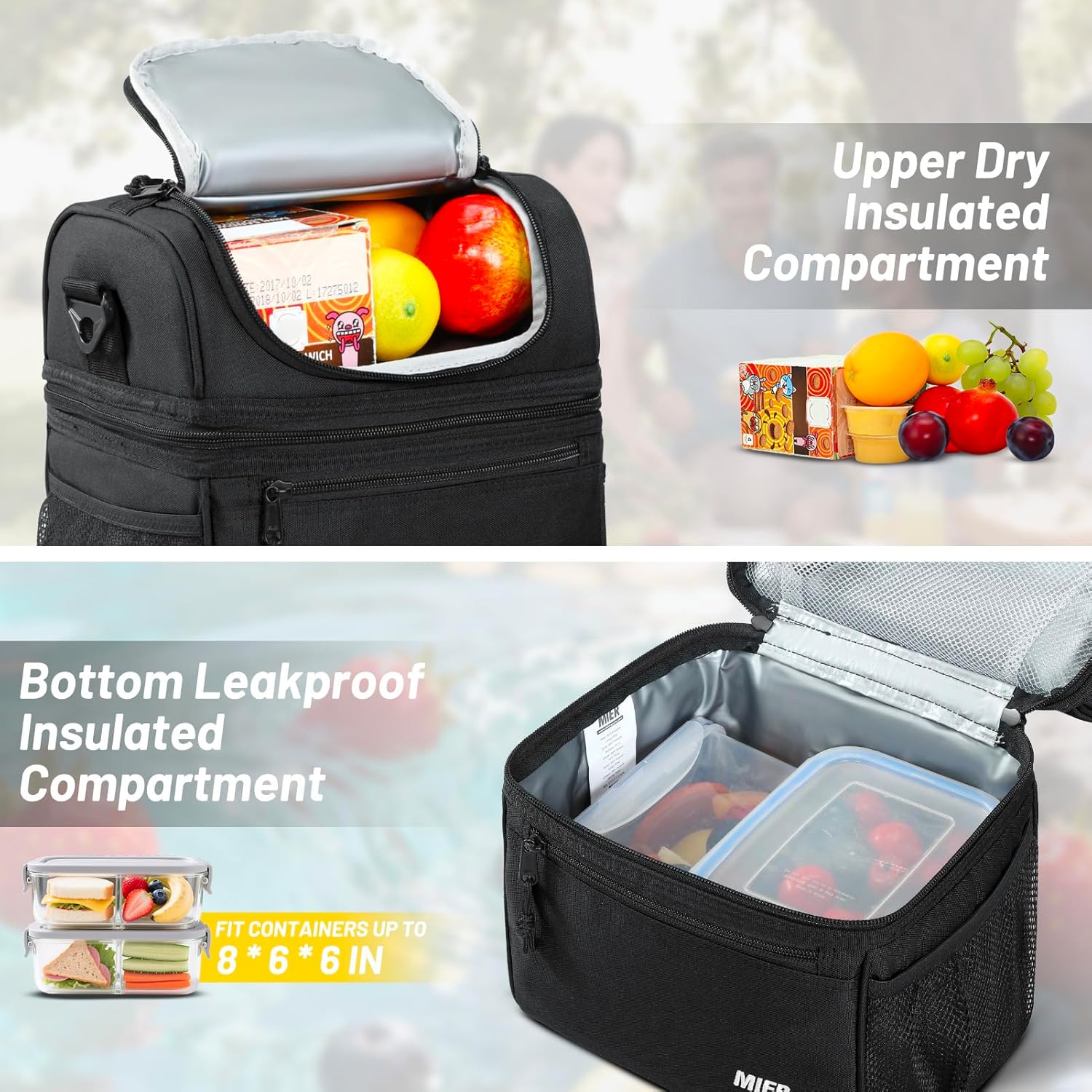 Thumbnail 3 de MIER Insulated Lunch Box 21 cm 🍱